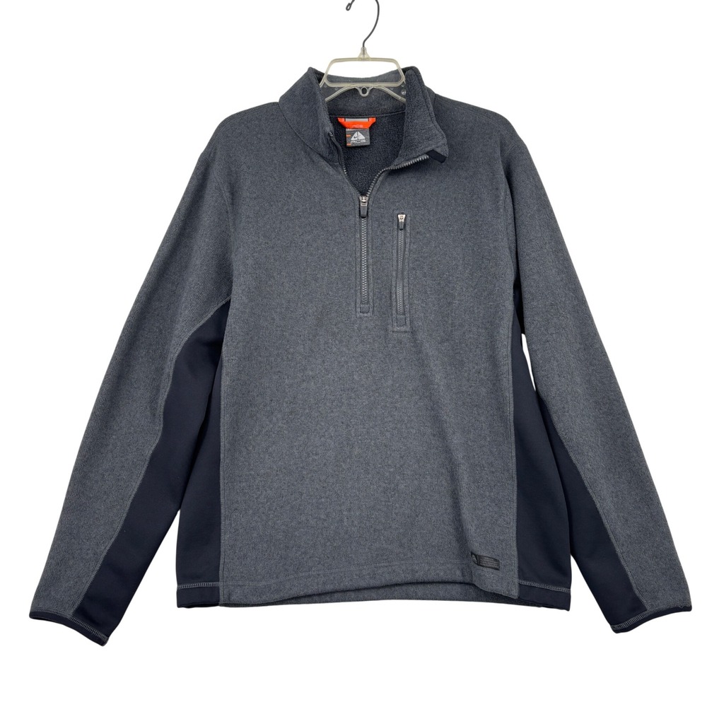 Nike ACG Pullover Sweatshirt Mens Size M Black Gray Quarter Zip Fleece Tech